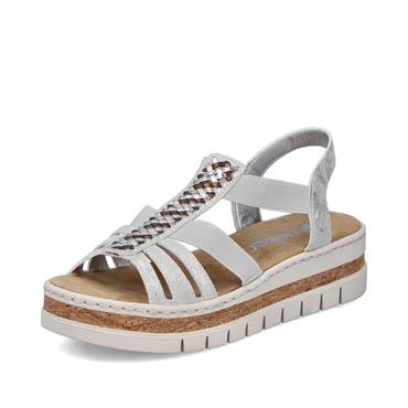 Rieker Platform Strappy Sandal - Silver